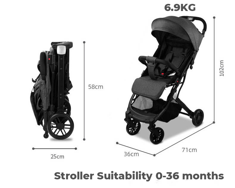 Librebon Lightweight Baby Stroller Pram Foldable Travel Buggy Four Seasons Pushchair Pink