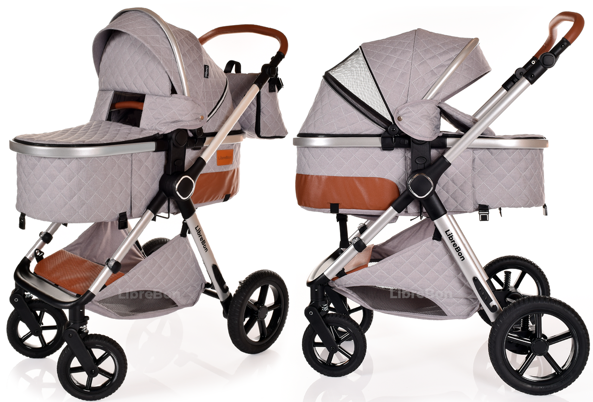 Librebon Pram Buggy Travel System With Car Seat Light Grey