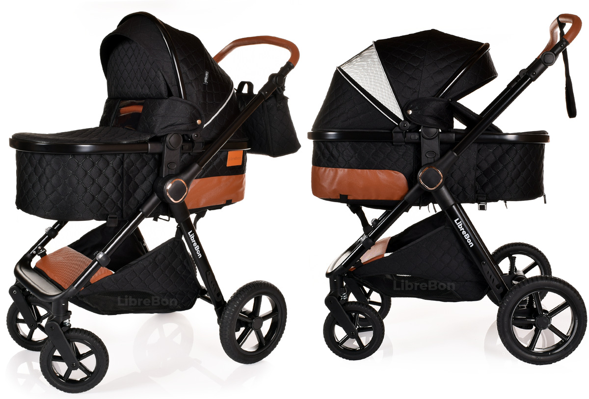 Librebon Baby Pram Buggy Travel System With Car Seat Black Black