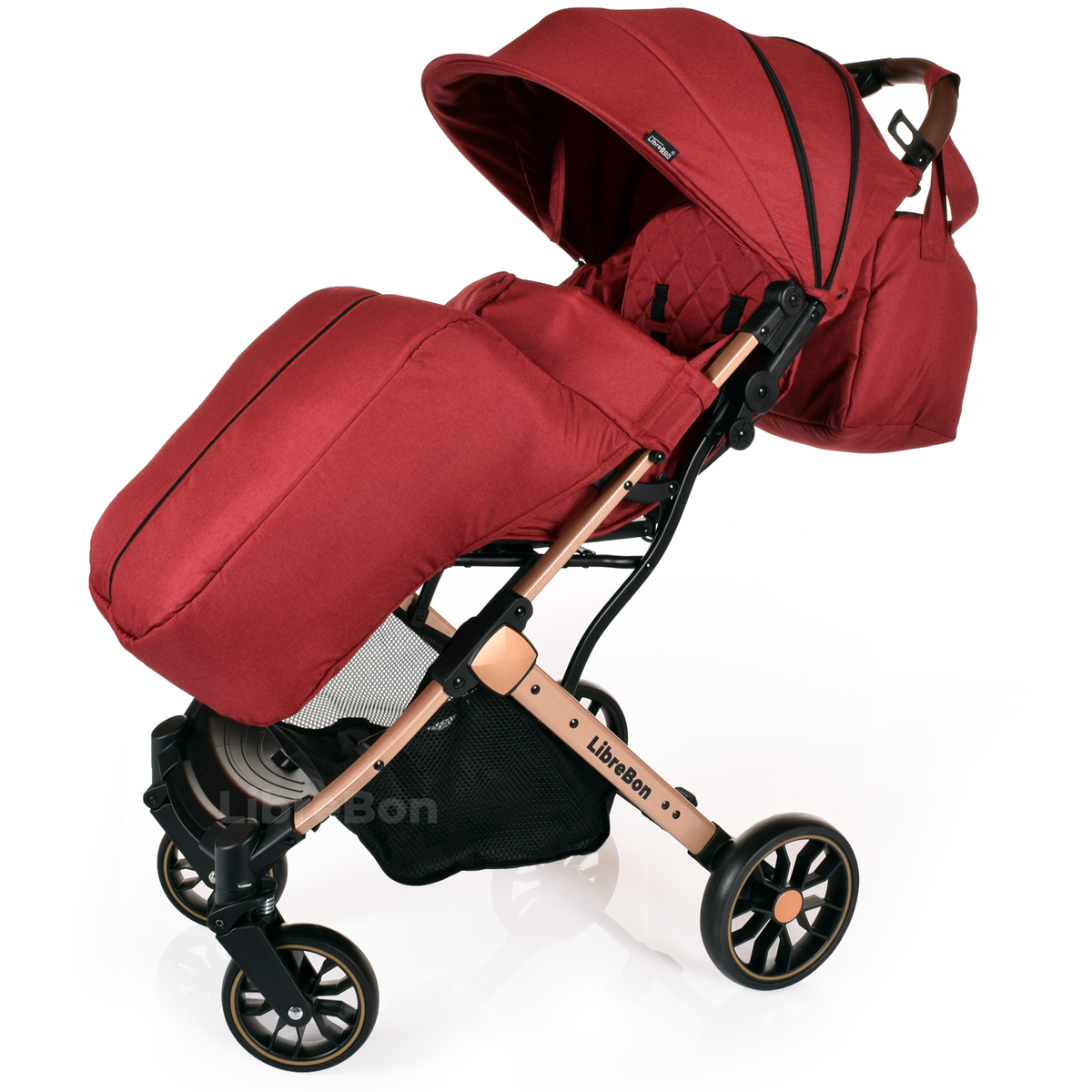 Librebon Lightweight  Baby Stroller Pram Foldable Travel Buggy Four Seasons Pushchair Red