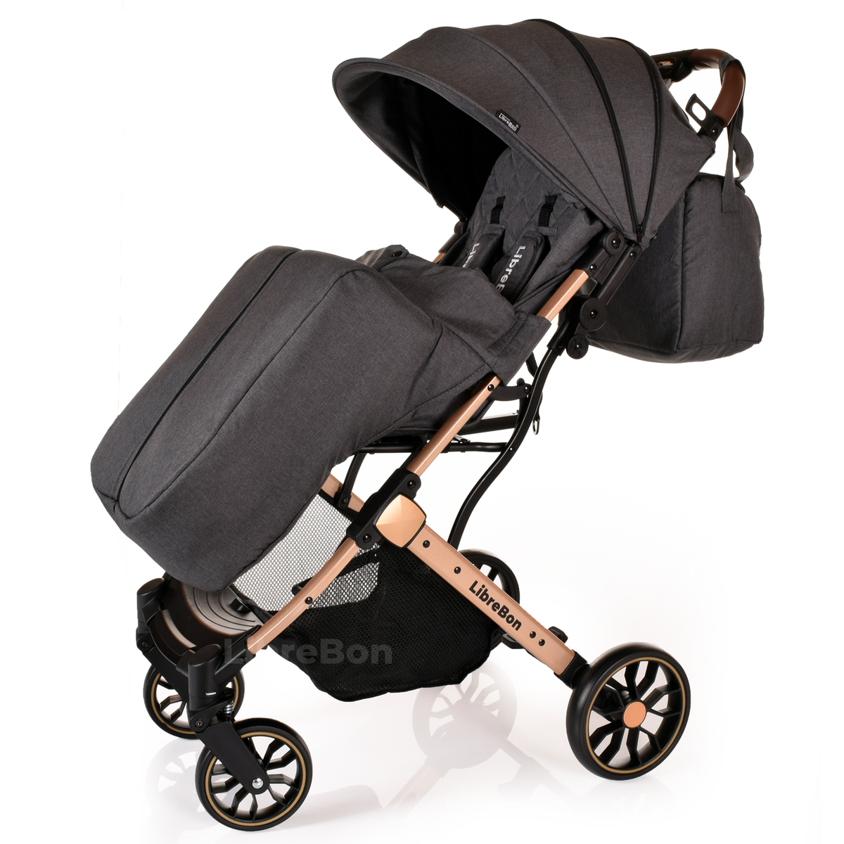Librebon Lightweight  Baby Stroller Pram Foldable Travel Buggy Four Seasons Pushchair Grey