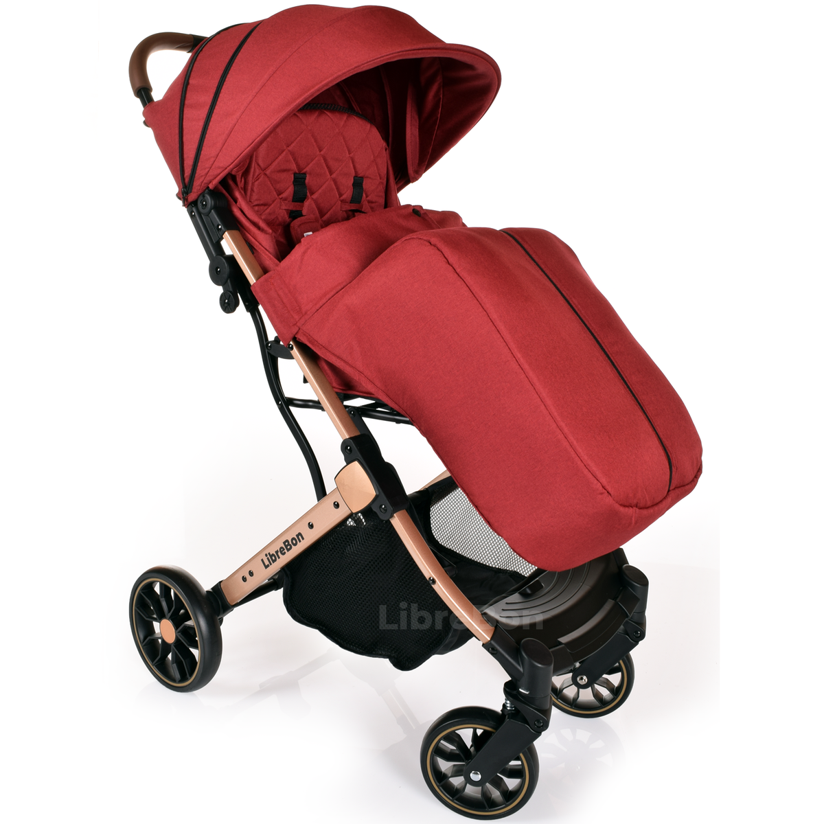 Librebon Lightweight  Baby Stroller Pram Foldable Travel Buggy Four Seasons Pushchair Red