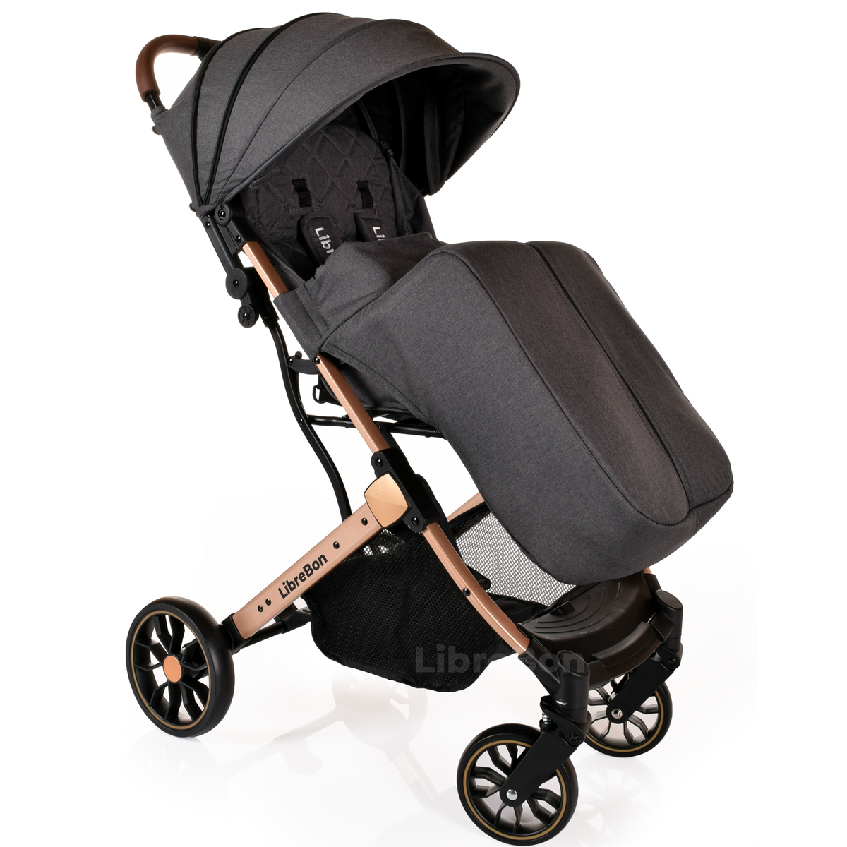 Librebon Lightweight  Baby Stroller Pram Foldable Travel Buggy Four Seasons Pushchair Grey