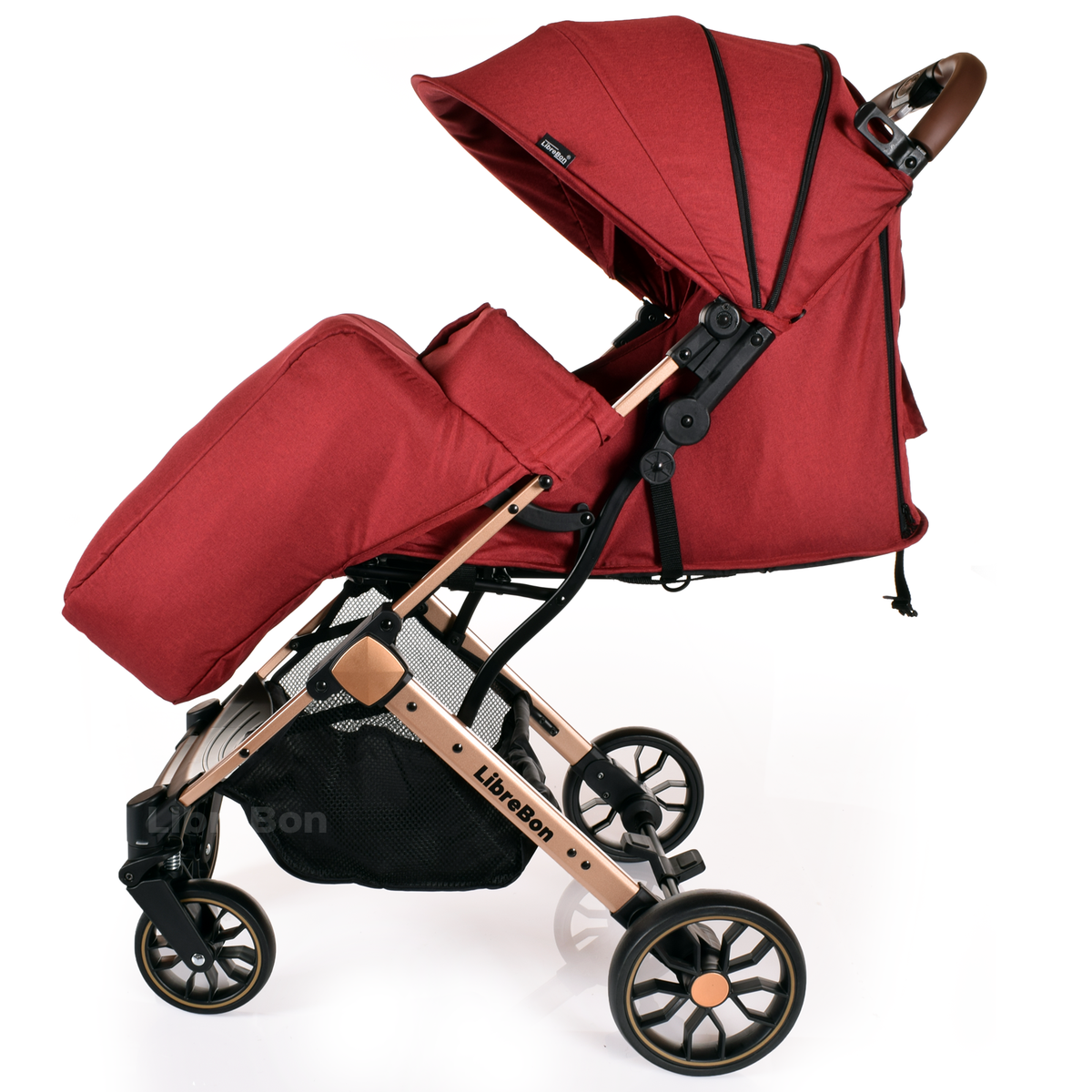 Librebon Lightweight  Baby Stroller Pram Foldable Travel Buggy Four Seasons Pushchair Red