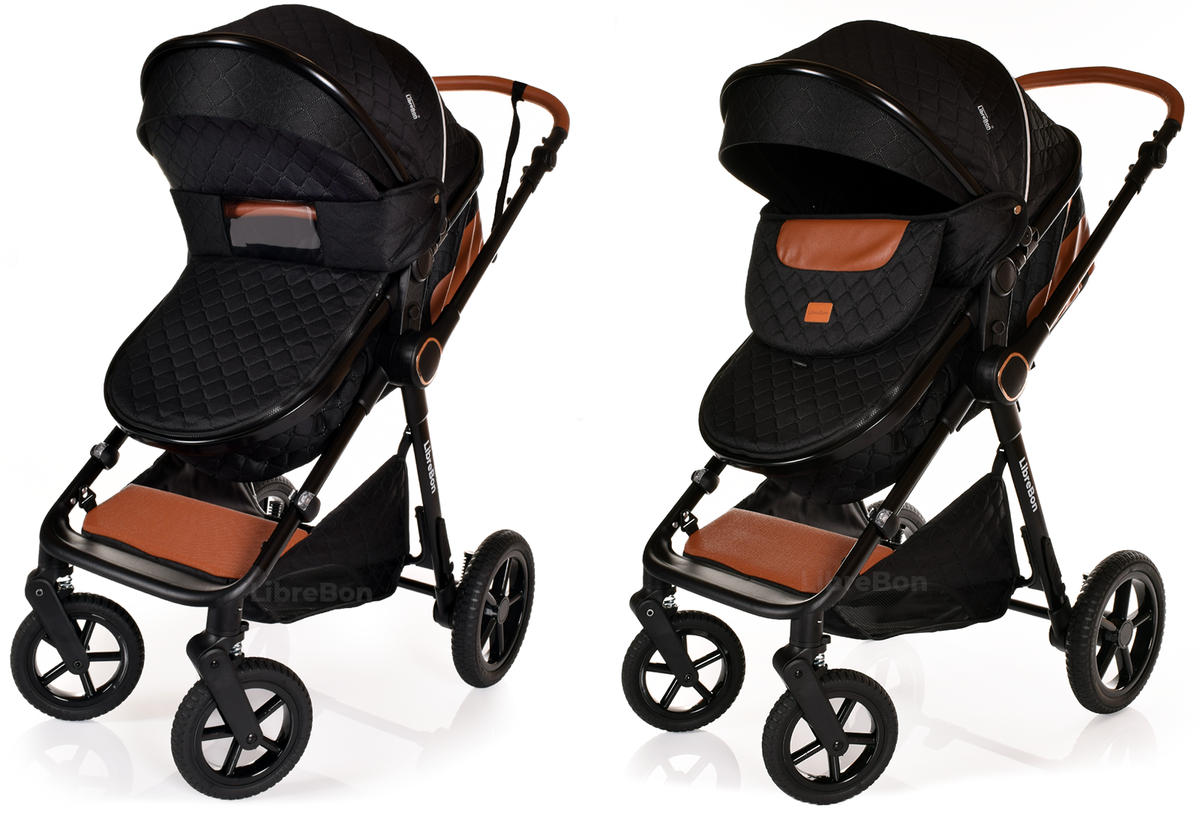 Librebon Baby Pram Buggy Travel System With Car Seat Black Black