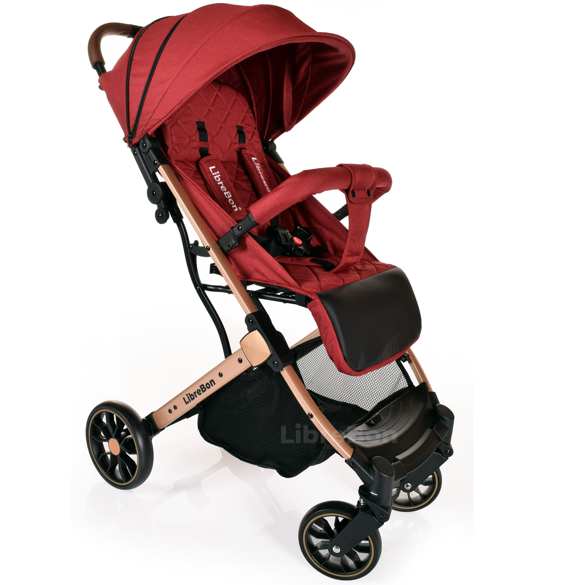 Librebon Lightweight  Baby Stroller Pram Foldable Travel Buggy Four Seasons Pushchair Red