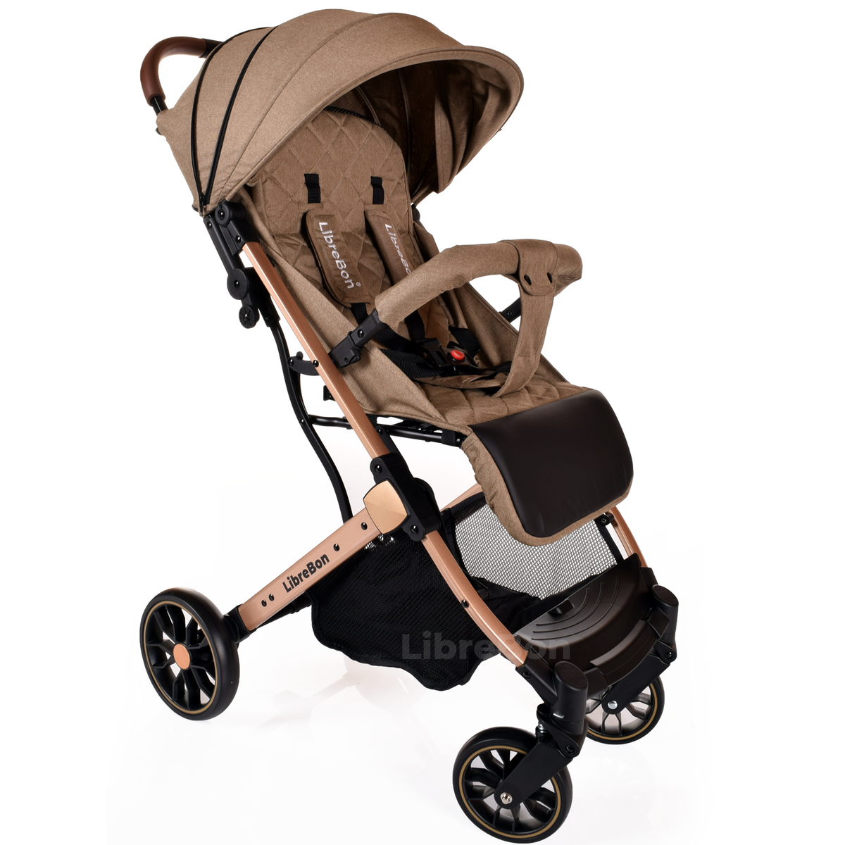 Librebon Lightweight  Baby Stroller Pram Foldable Travel Buggy Four Seasons Pushchair Beige