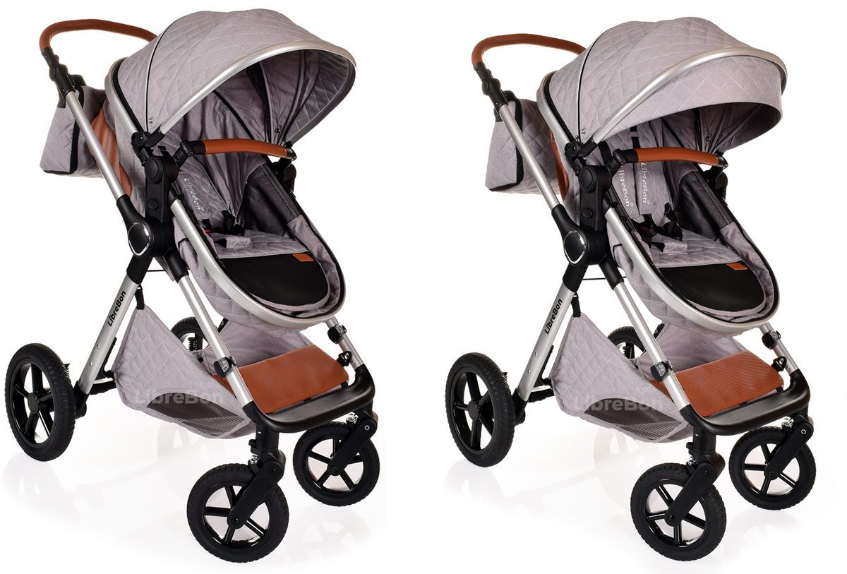 Librebon Pram Buggy Travel System With Car Seat Light Grey