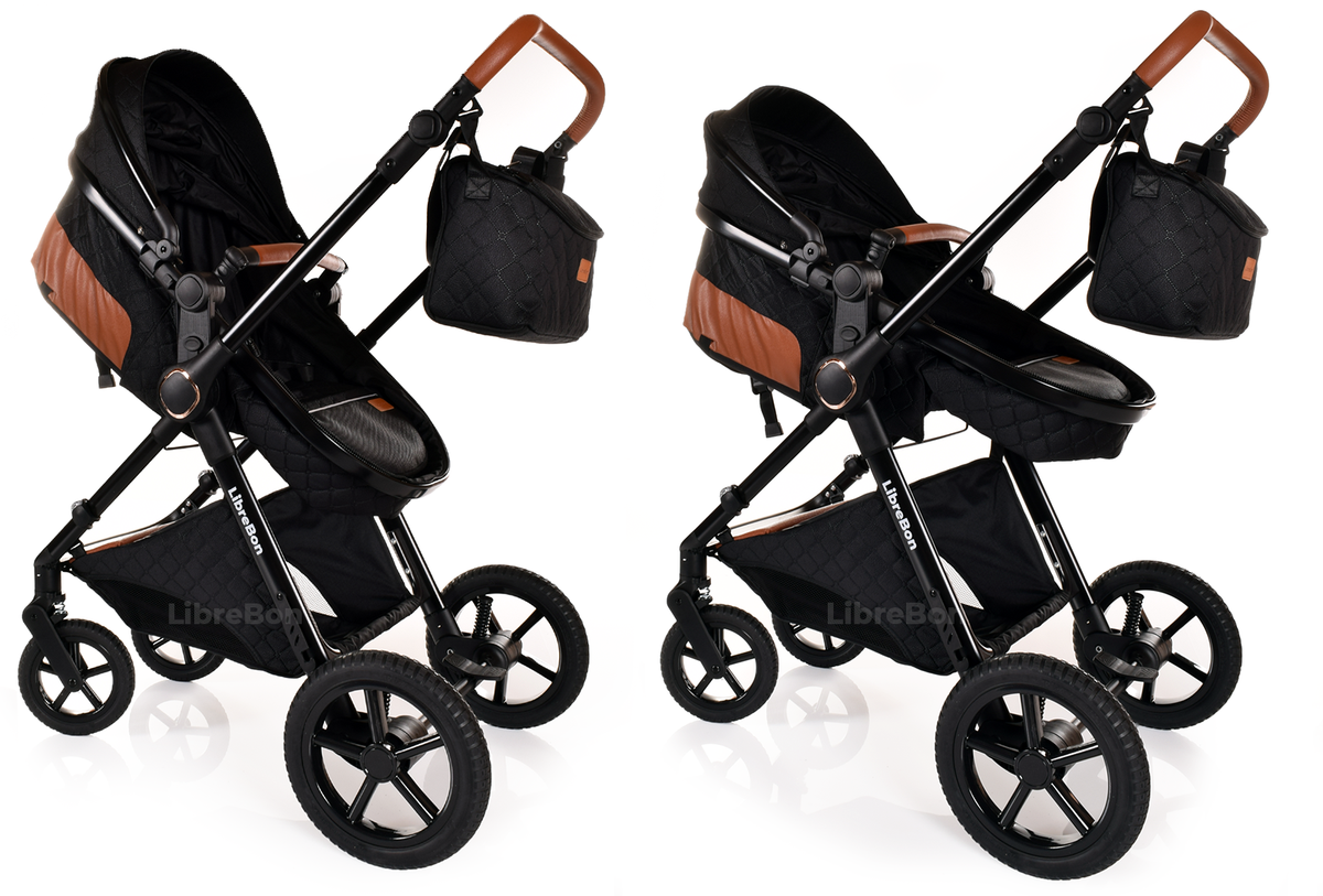 Librebon Baby Pram Buggy Travel System With Car Seat Black Black