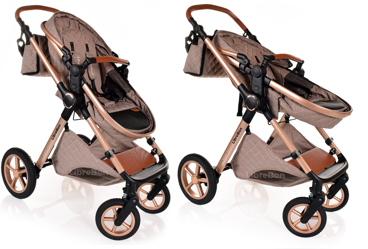 Librebon Baby Pram Buggy Travel System With Car Seat Beige