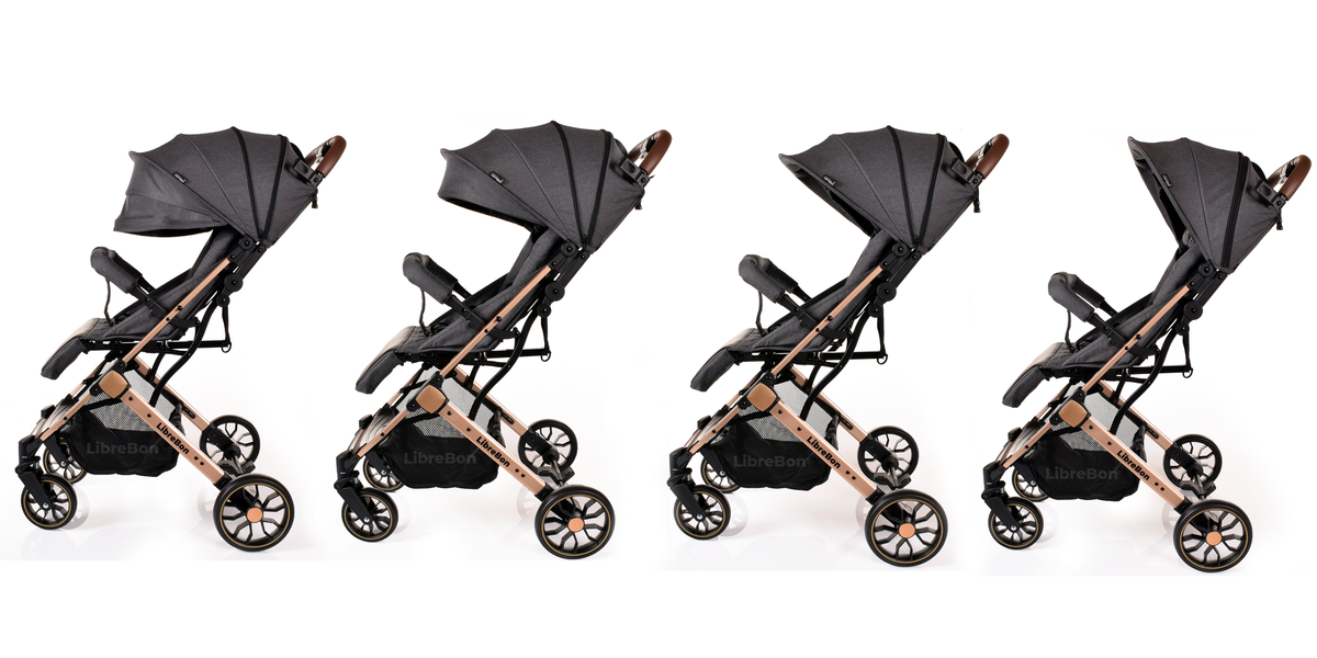 Librebon Lightweight  Baby Stroller Pram Foldable Travel Buggy Four Seasons Pushchair Grey