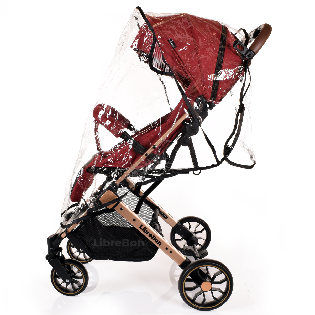 Librebon Lightweight  Baby Stroller Pram Foldable Travel Buggy Four Seasons Pushchair Red