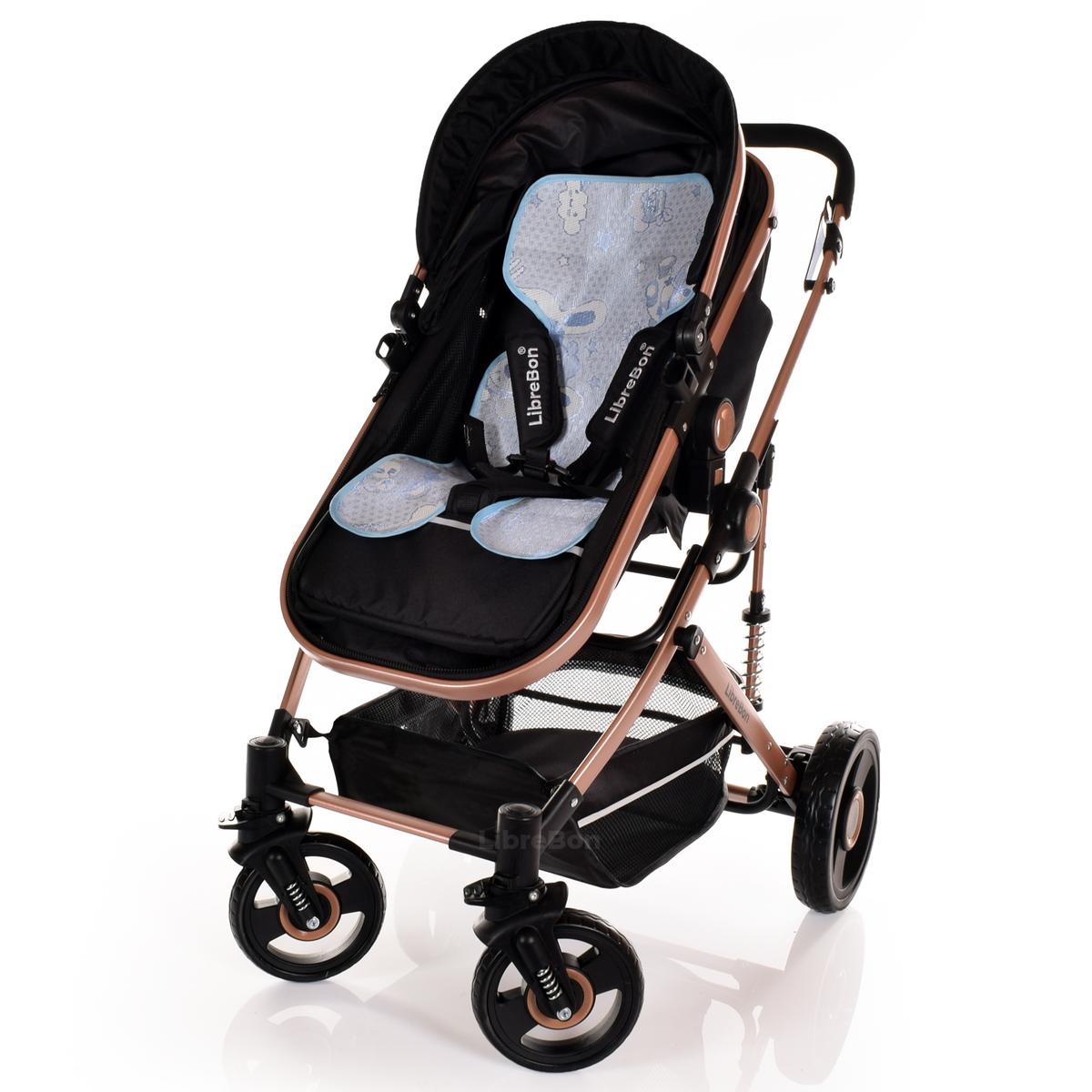 Librebon Baby Pram  Pushchair Buggy 3 in 1 Travel System With Car Seat Black